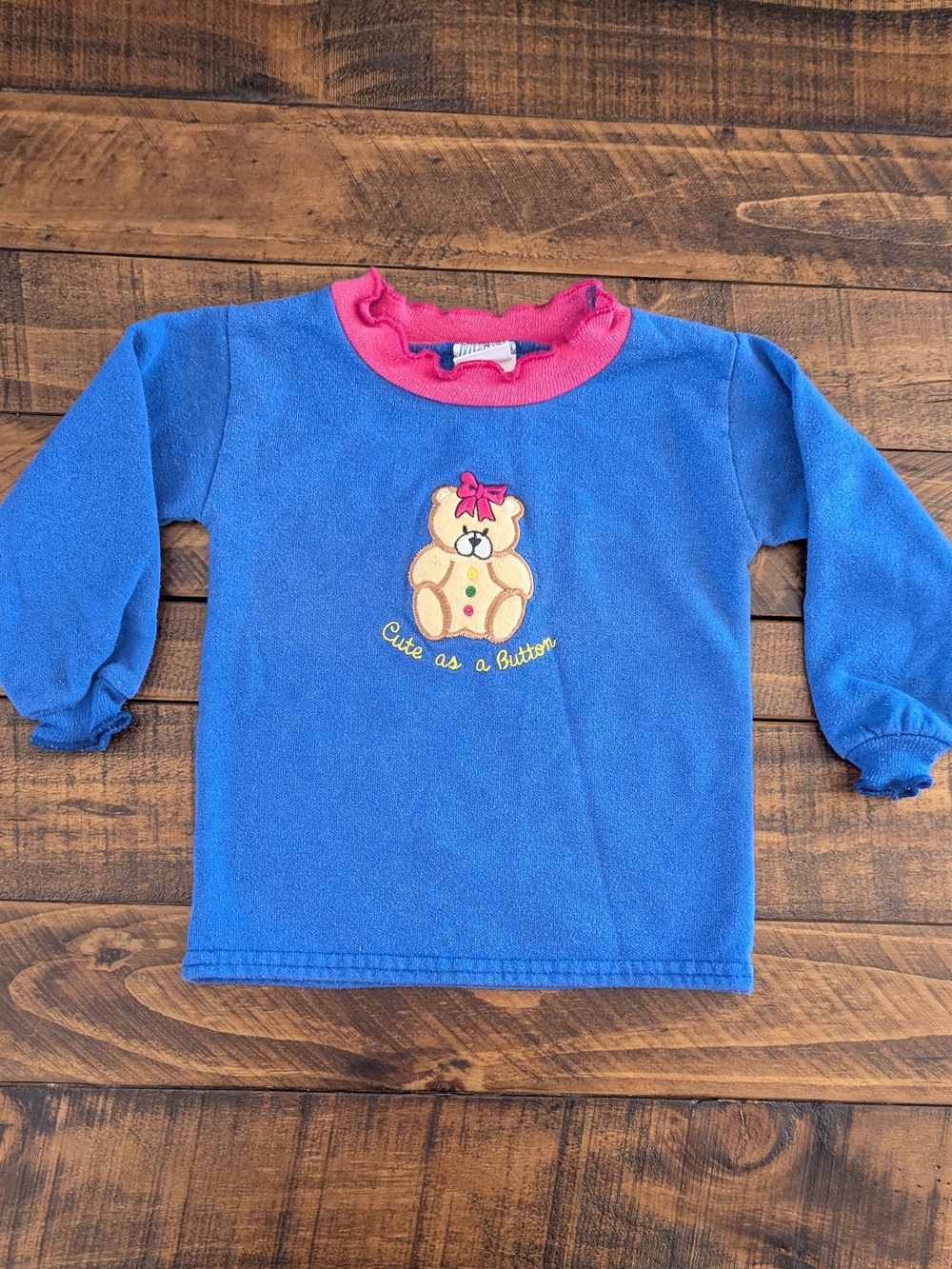 Vintage 80s/90s Basic Edition Teddy Bear Crewneck Sweatshirt Size 2T Made in USA
